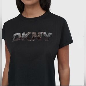 DKNY Black Logo Short Sleeve T-shirt.